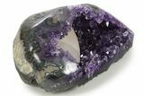 Sparkly Deep-Purple Amethyst Geode with Calcite - Uruguay #342719-2